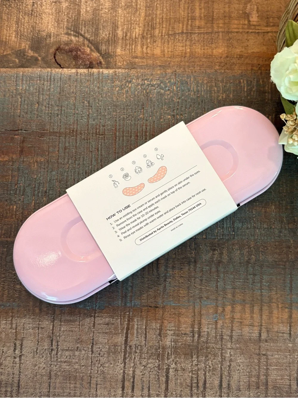 New APRES Active Beauty EVERLAST Reusable EYE MASKS in PINK CASE **HTF**